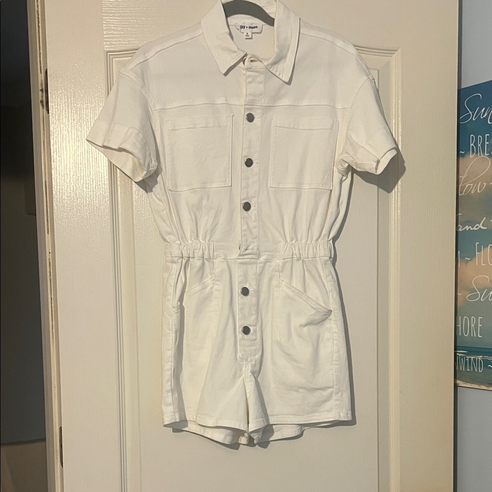 White Button-Up Jumpsuit